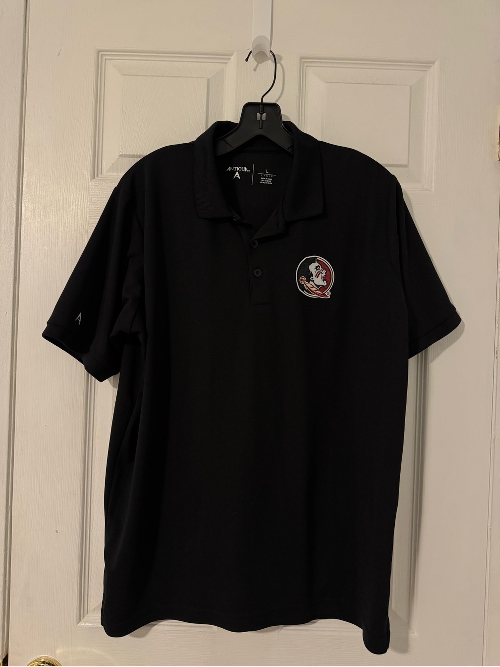 Black Men’s Polo Shirt with Team Patch